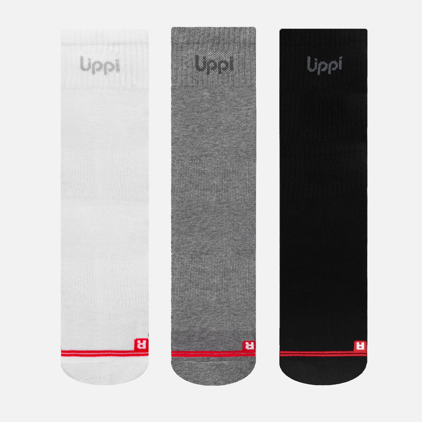 Calcetines Logo Lippi Pack Mid Negro Blanco Gris Lippi