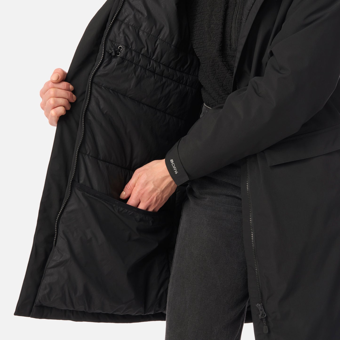 Chaqueta Mujer Mountains Live B-dry Steam-Pro Long Jacket Negro Lippi