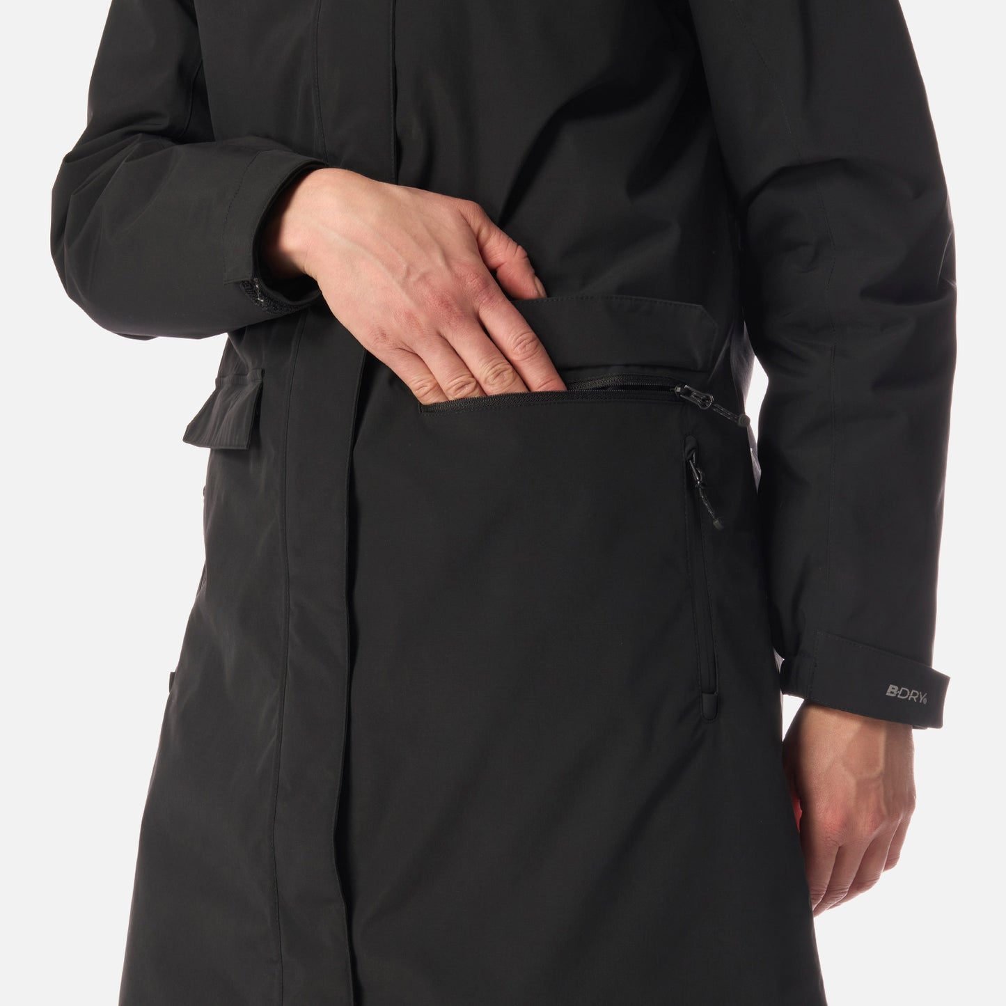 Chaqueta Mujer Mountains Live B-dry Steam-Pro Long Jacket Negro Lippi