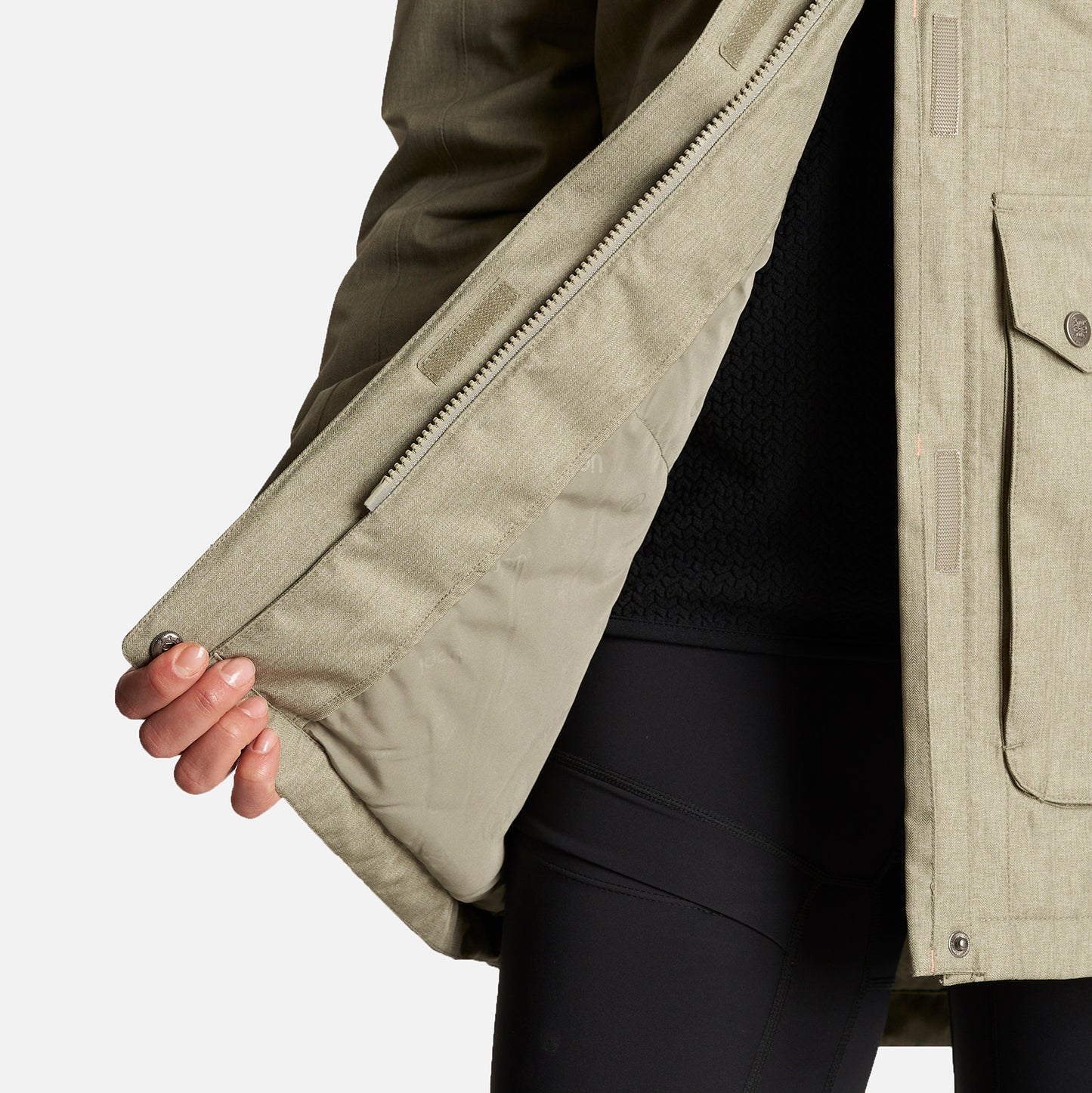 Chaqueta Mujer Roble B-Dry Hoody Jacket Melange Verde Lippi