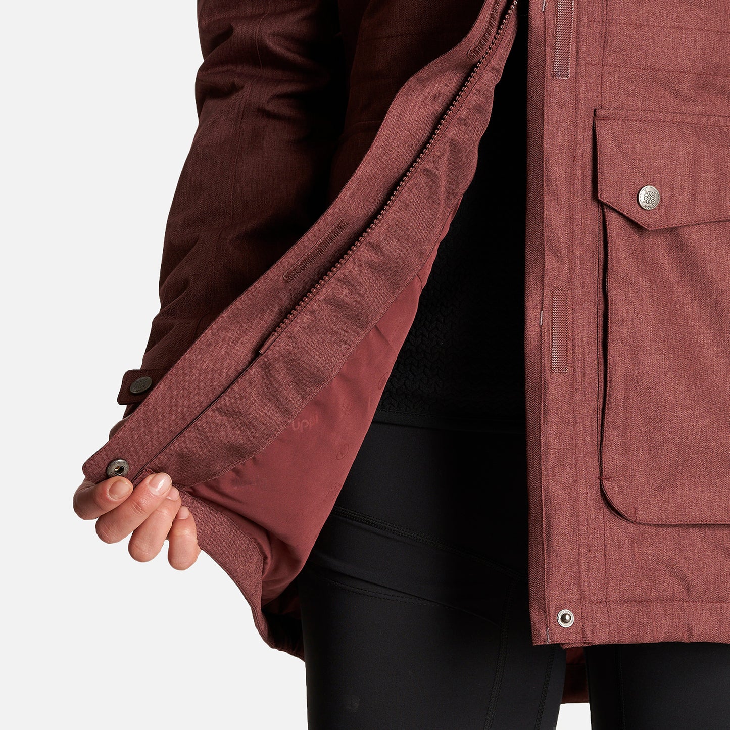 Chaqueta Mujer Roble B-Dry Hoody Jacket Melange Vino Lippi