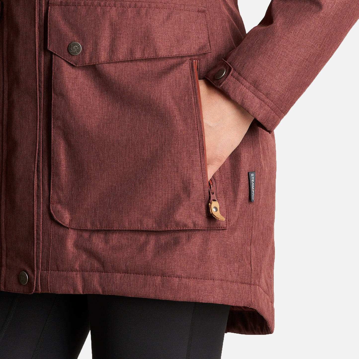 Chaqueta Mujer Roble B-Dry Hoody Jacket Melange Vino Lippi