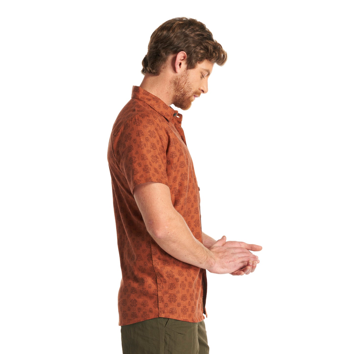 Camisa Hombre One Way Short Sleeve Shirt Print Terracota Lippi
