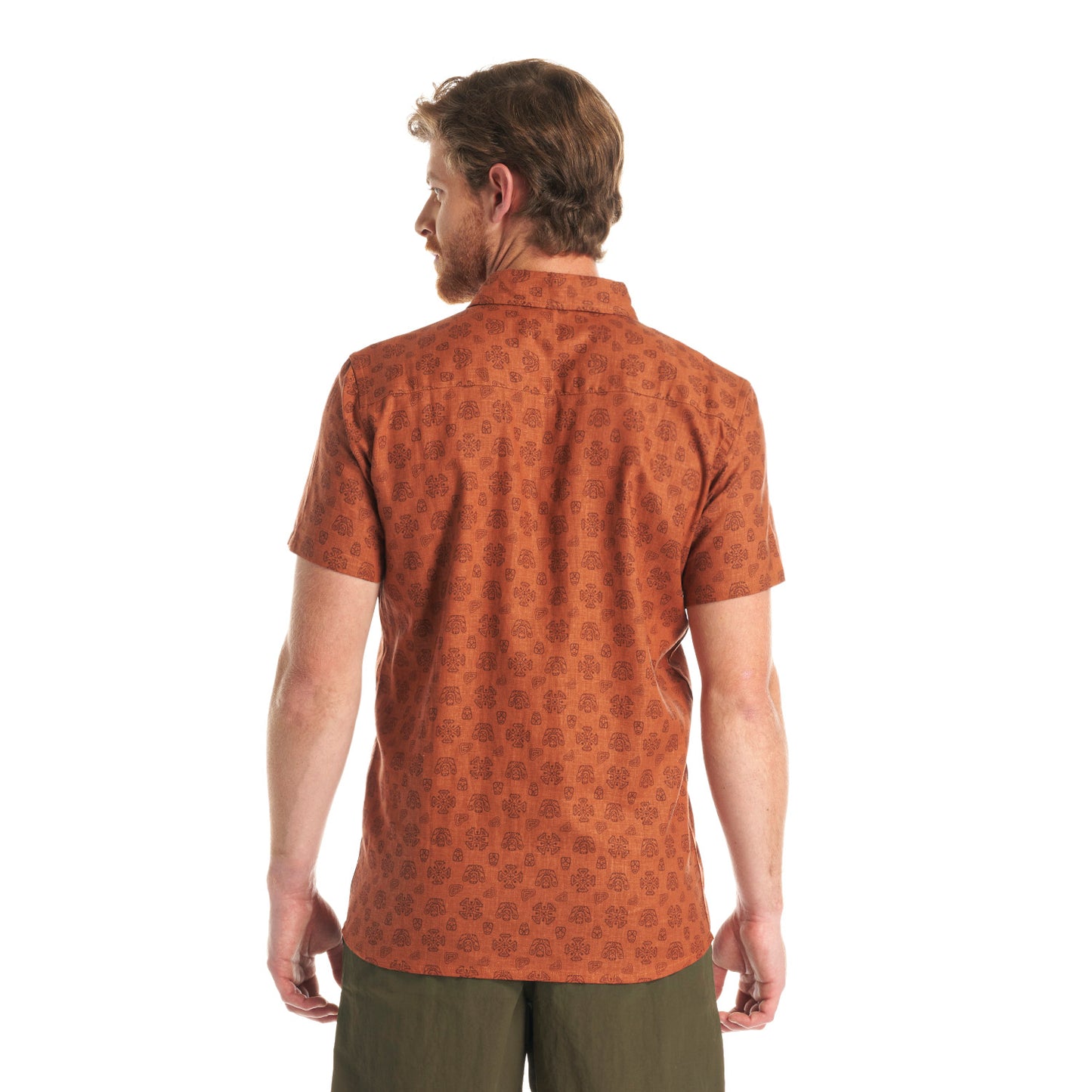 Camisa Hombre One Way Short Sleeve Shirt Print Terracota Lippi