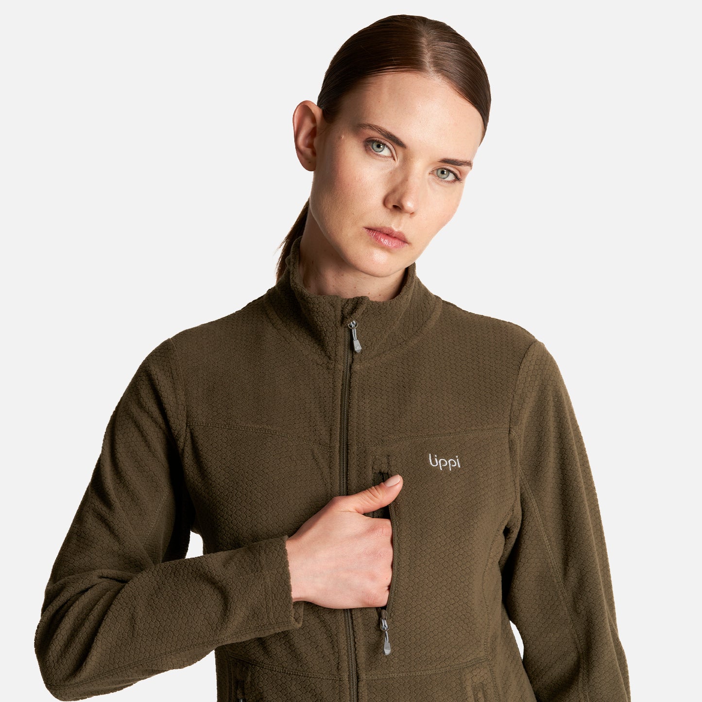 Poleron Mujer Numan Nano-F Jacket Oliva Oscuro Lippi