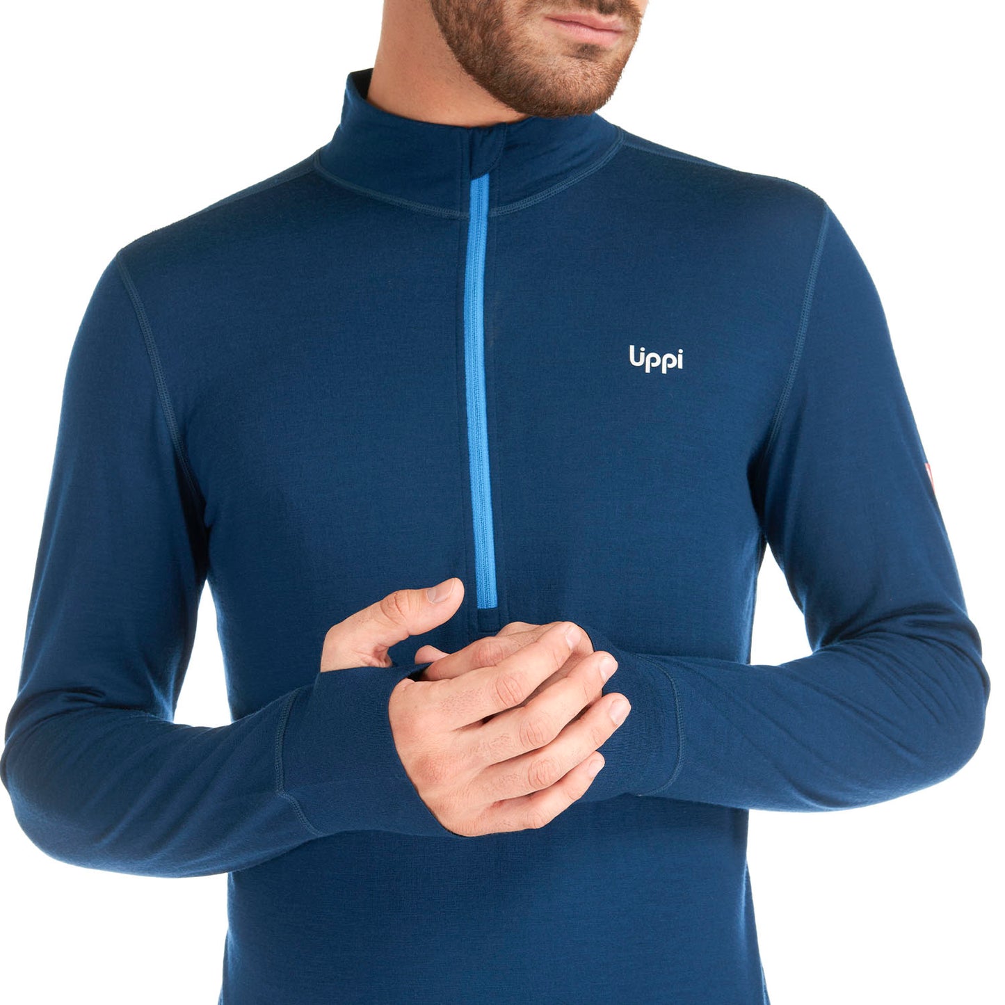 Primera Capa Hombre Skintec 3000 1/4 Zip Top Azul Oscuro Lippi