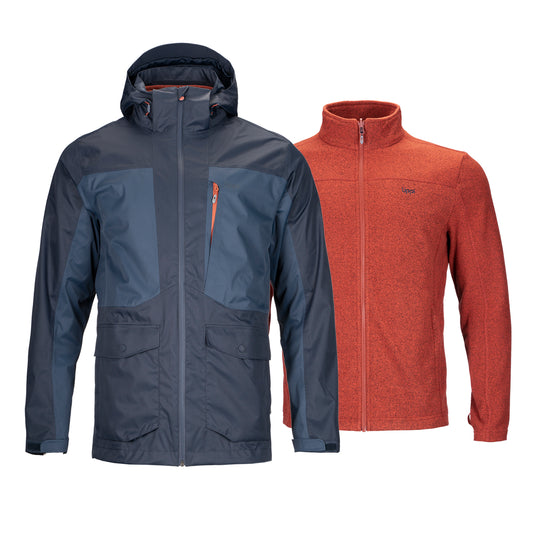 Chaqueta Hombre Tres Cruces Fusion-3 Hoody Jacket Azul Naranjo Oscuro Lippi