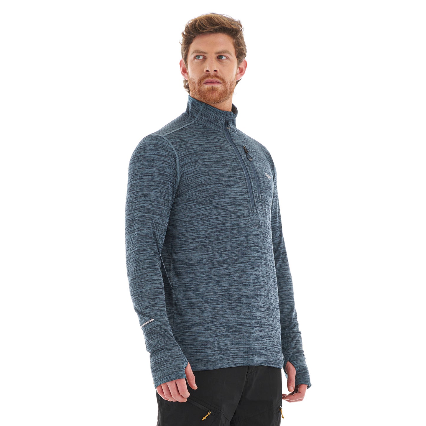 Poleron Hombre Just Move Nano-F 14 Zip Azul Grisaceo Lippi