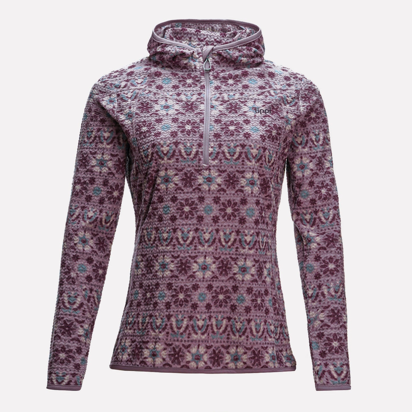 Poleron Mujer Jacaranda Nano-F 14 Zip Hoody Print Palo Rosa Lippi