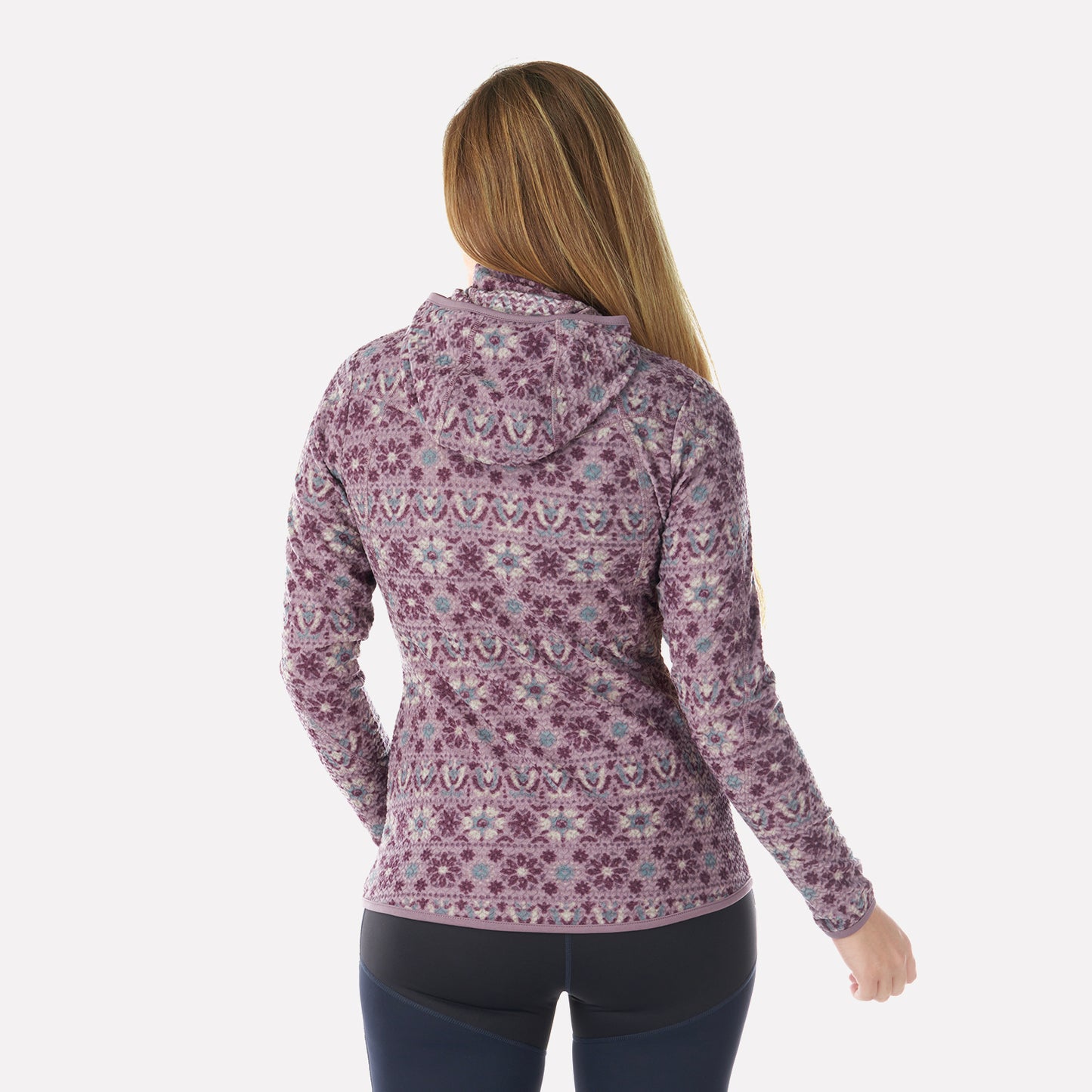 Poleron Mujer Jacaranda Nano-F 14 Zip Hoody Print Palo Rosa Lippi