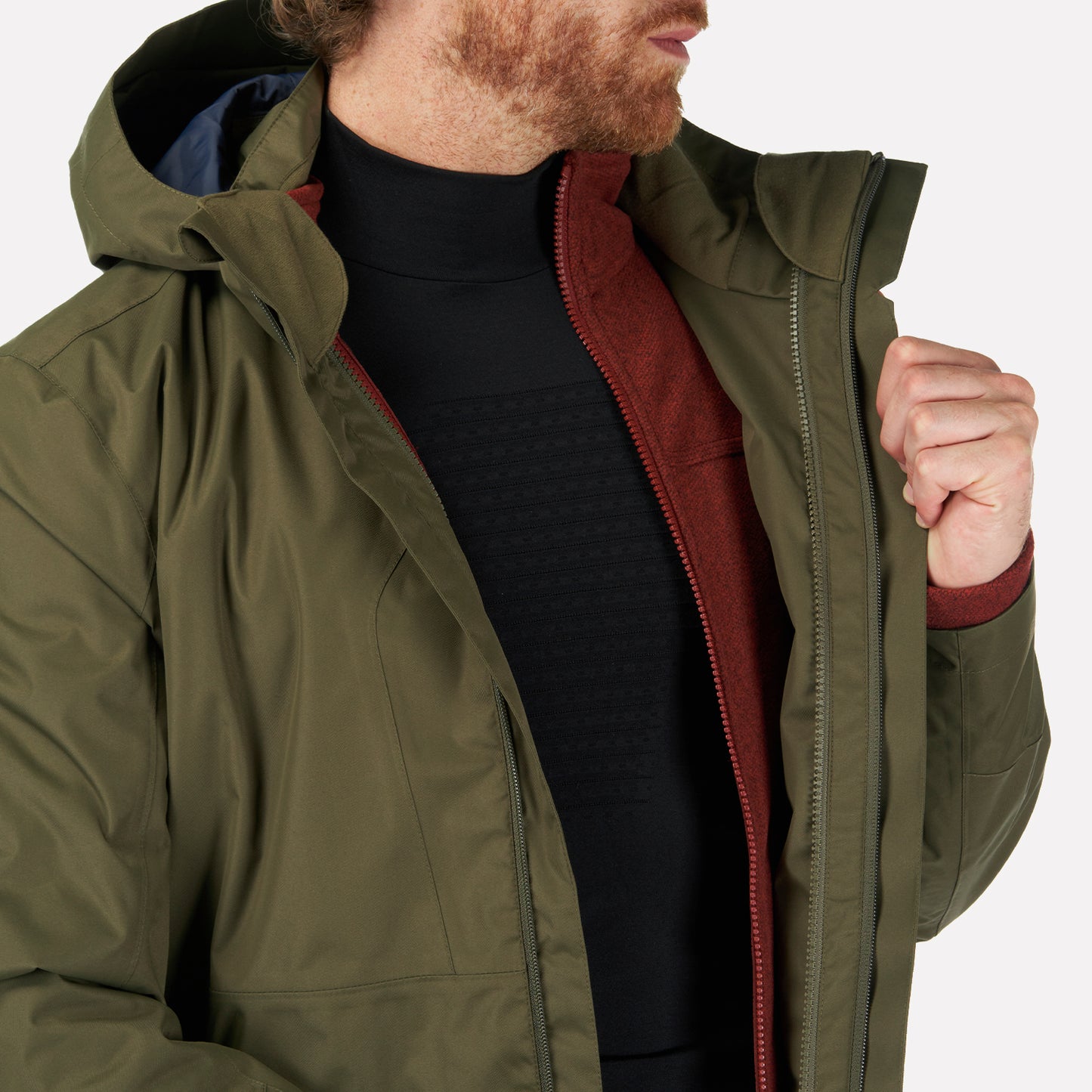 Chaqueta Hombre Tres Cruces Fusion-3 Hoody Jacket Oliva Oscuro Lippi