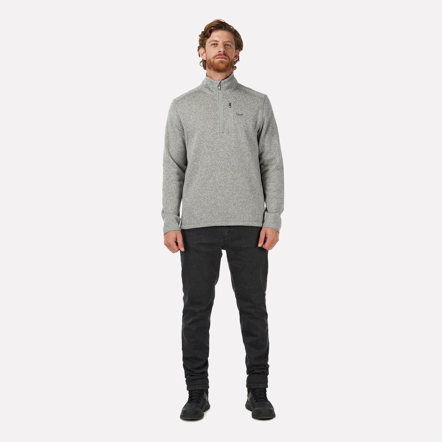 Poleron Hombre Coronado Therm-Pro Pullover Melange Gris Medio Lippi