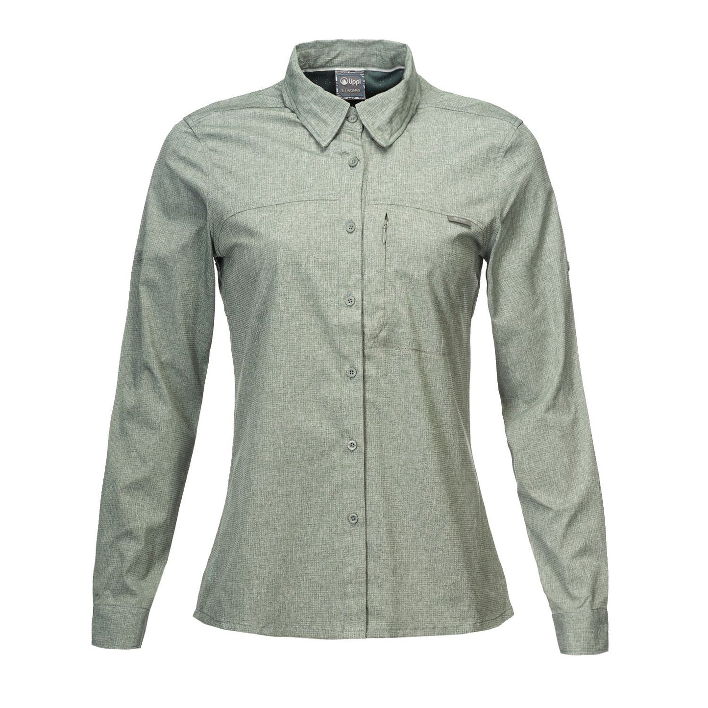 Camisa Mujer Rosselot Long Sleeve Q-Dry Shirt Verde Grisaceo Lippi