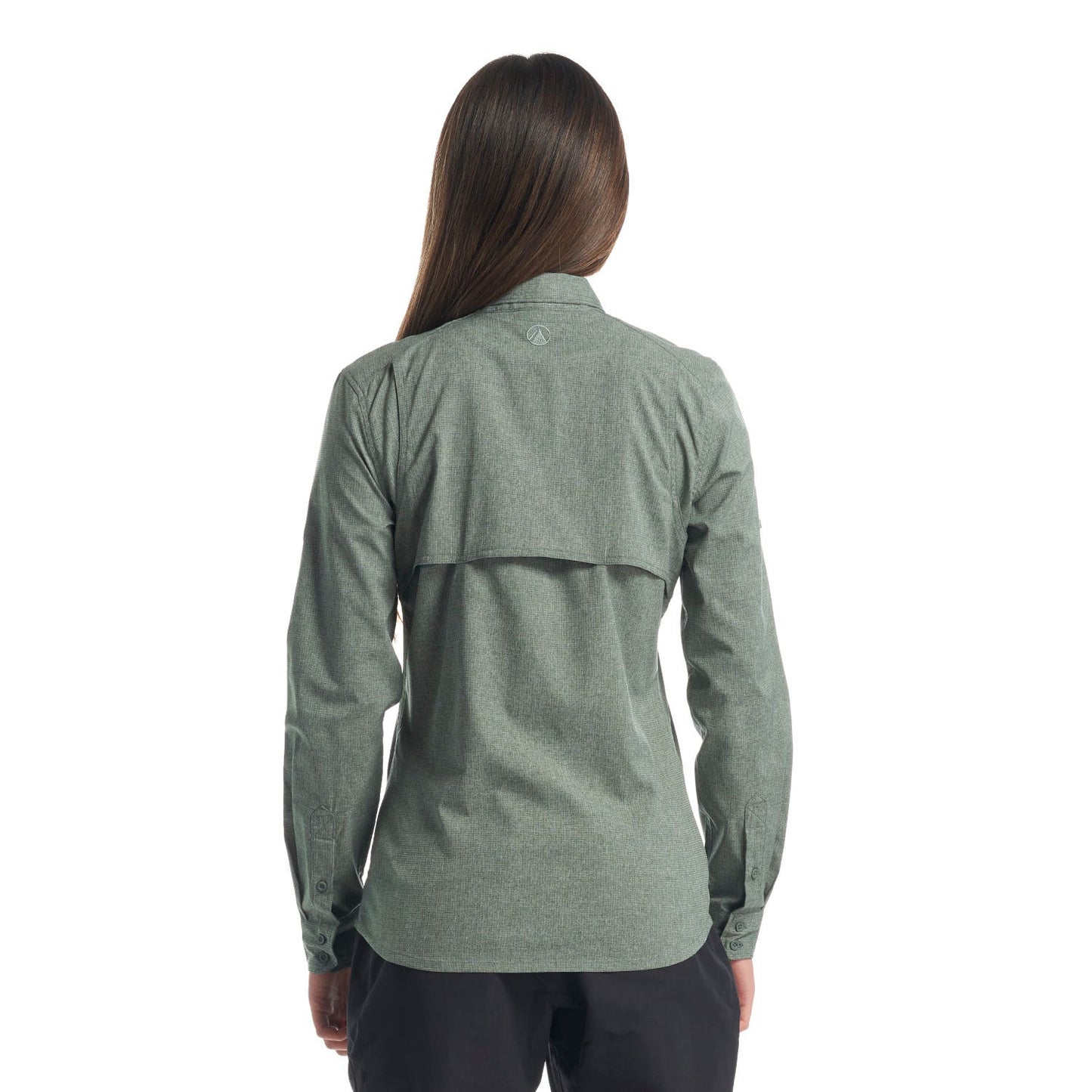 Camisa Mujer Rosselot Long Sleeve Q-Dry Shirt Verde Grisaceo Lippi