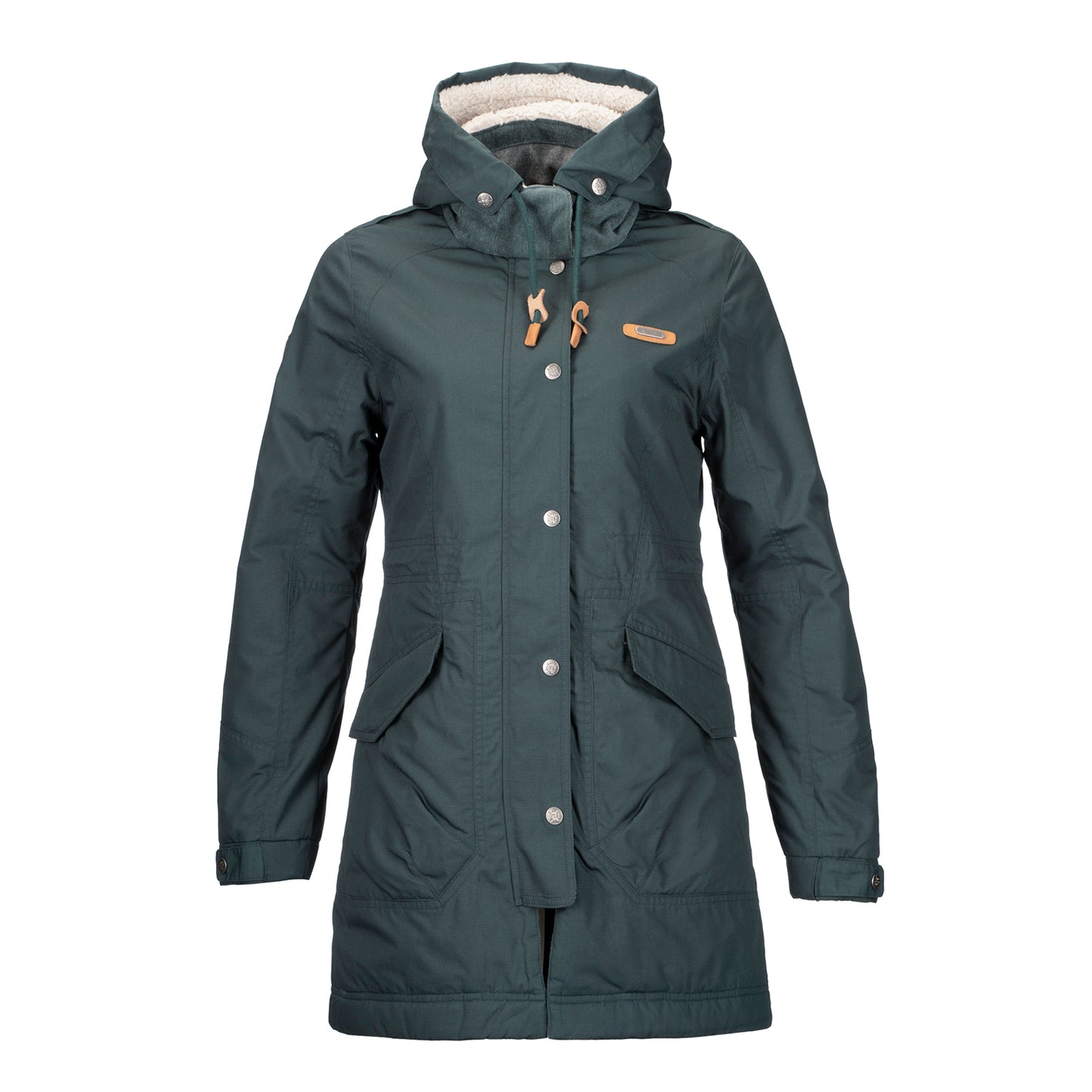 Chaqueta Mujer Peumo Canvas Hoody Jacket Verde Oscuro Lippi