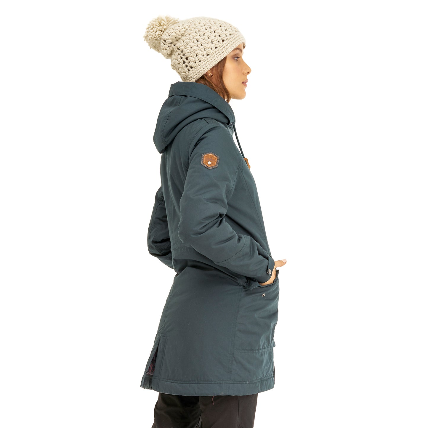 Chaqueta Mujer Peumo Canvas Hoody Jacket Verde Oscuro Lippi