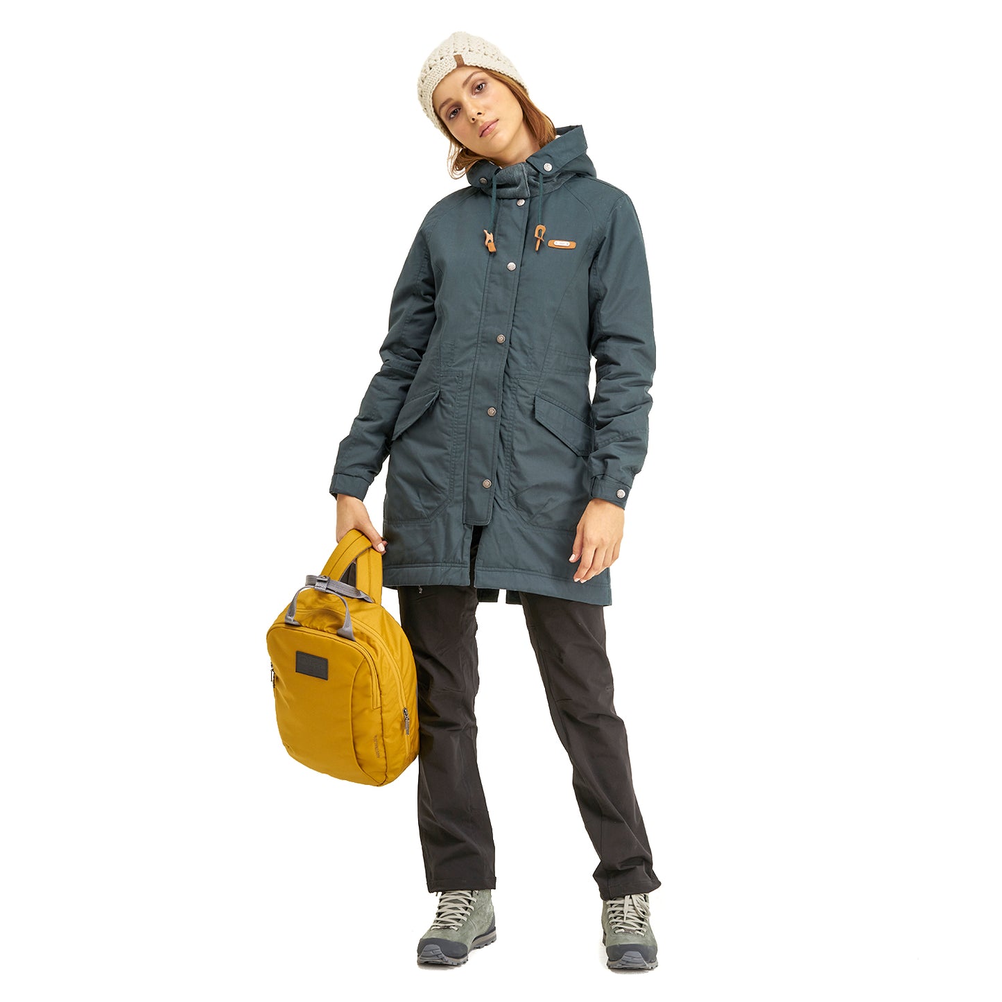 Chaqueta Mujer Peumo Canvas Hoody Jacket Verde Oscuro Lippi