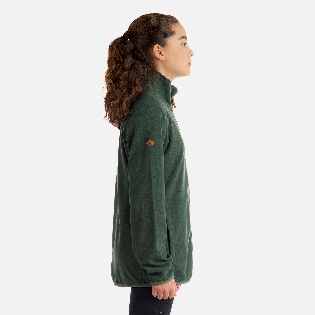 Poleron Teen Girl Stripes Nano-F Full Zip Verde Grisaceo Lippi