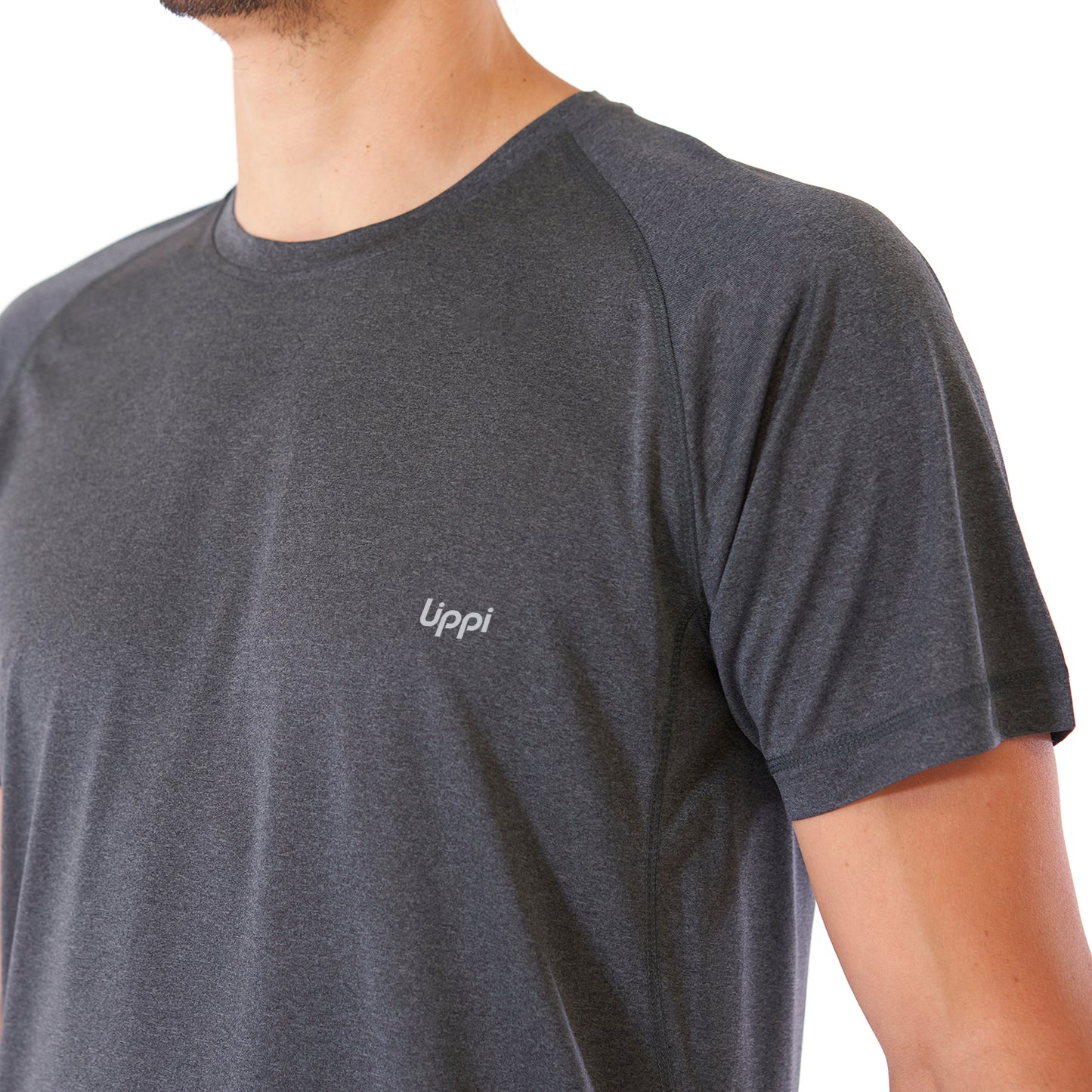 Polera Hombre Core Q-Dry T-Shirt Melange Grafito Lippi
