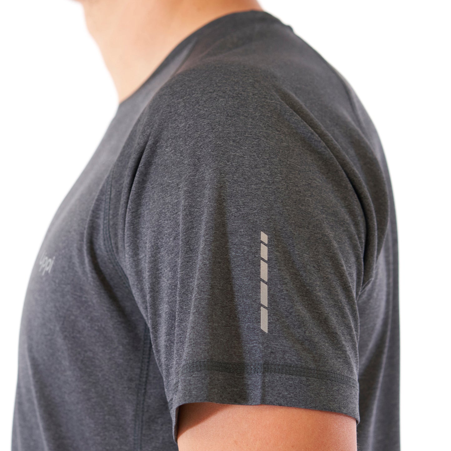 Polera Hombre Core Q-Dry T-Shirt Melange Grafito Lippi