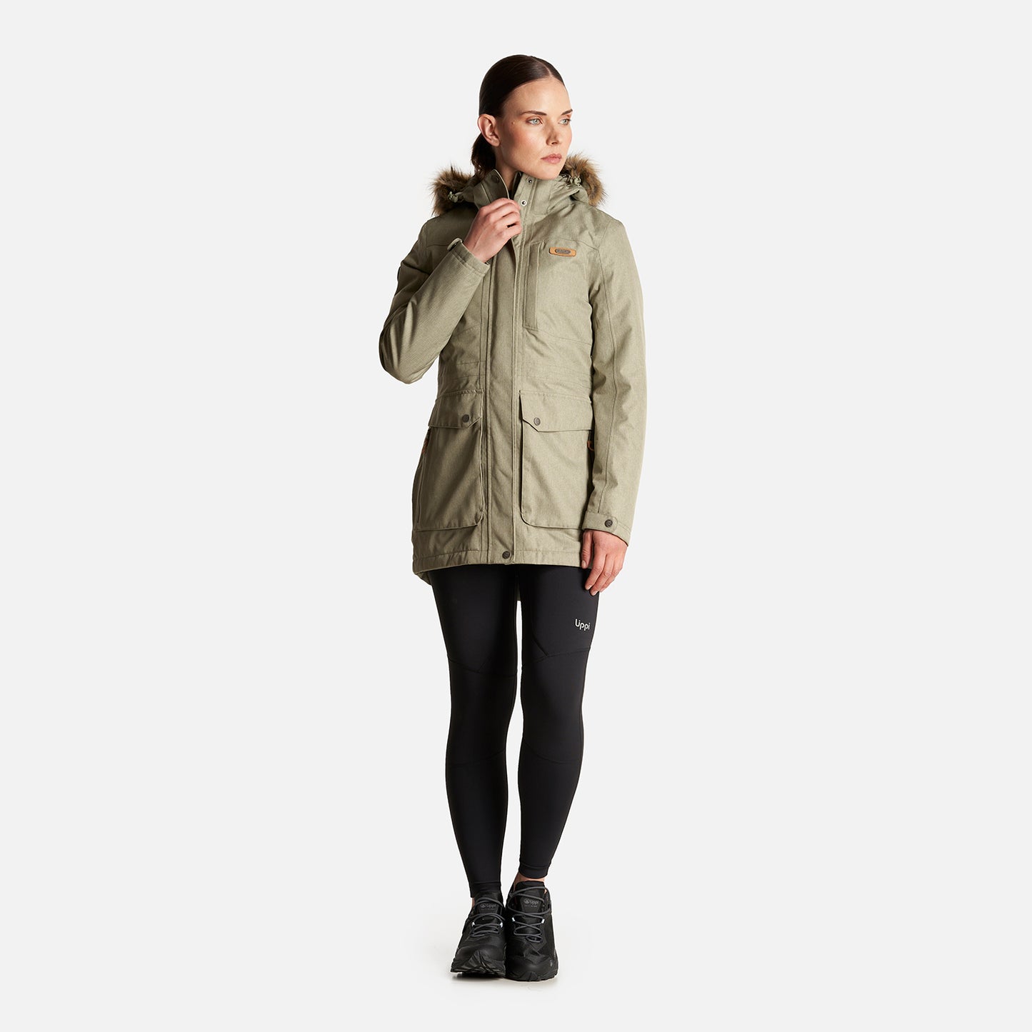 Chaqueta Mujer Roble B-Dry Hoody Jacket Melange Verde Lippi