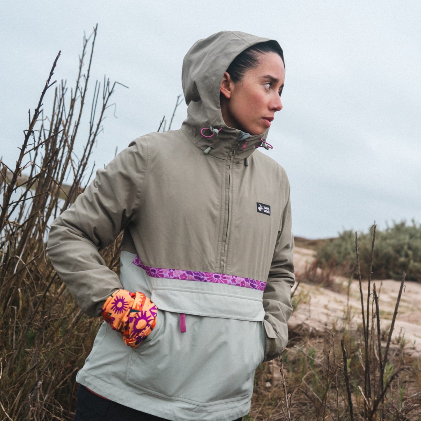 Chaqueta Mujer Viento Norte 14 Zip Verde Oliva Haka Honu
