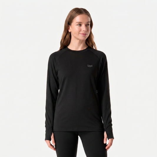 Primera Capa Mujer Skintec Warm Top Negro Lippi