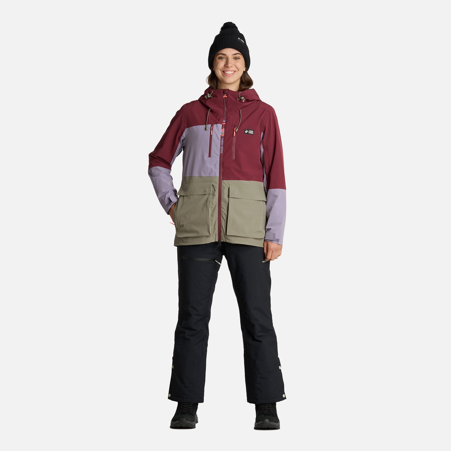 Chaqueta Mujer Viento Blanco Burdeo Haka Honu