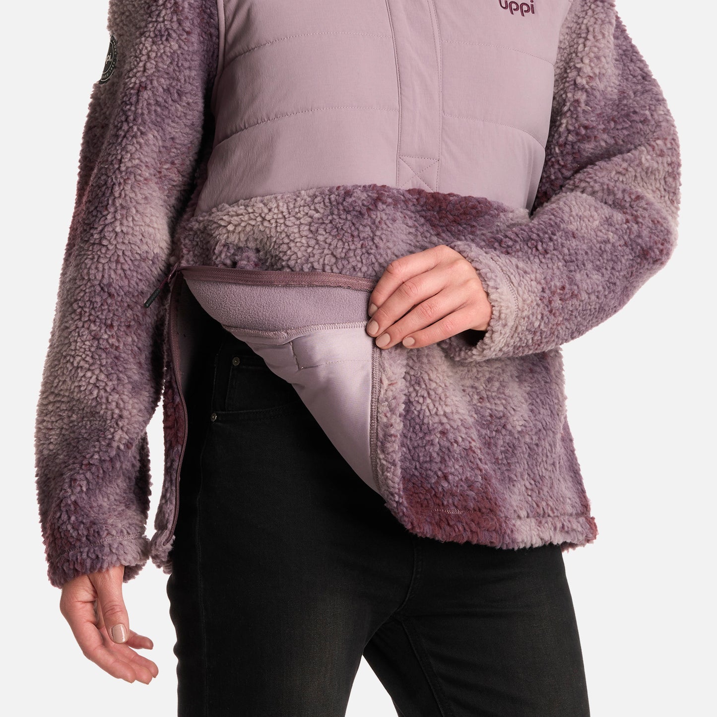 Polar Mujer Glaciar Sherpa-pro 14 Zip Jacket Print Malva Lippi