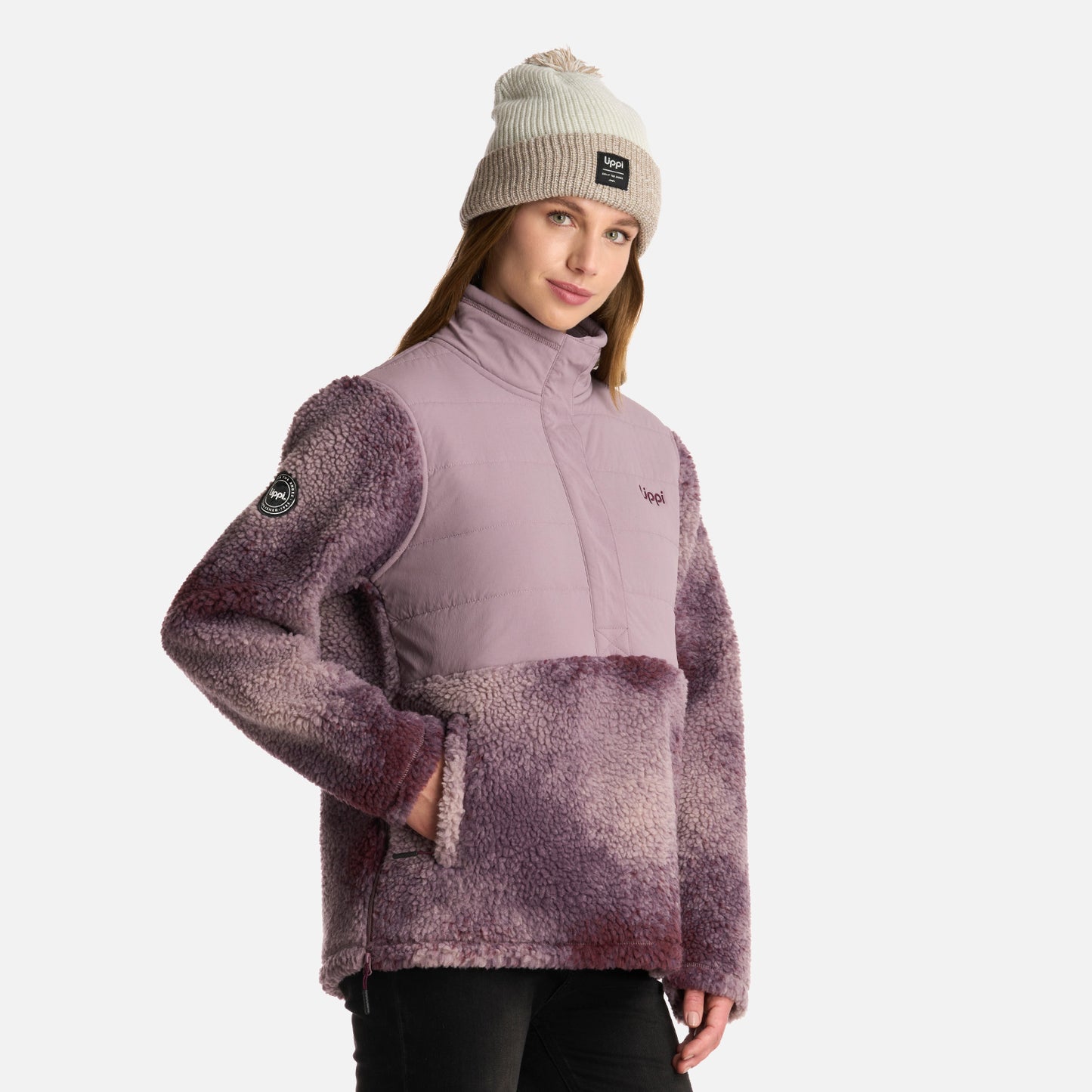Polar Mujer Glaciar Sherpa-pro 14 Zip Jacket Print Malva Lippi