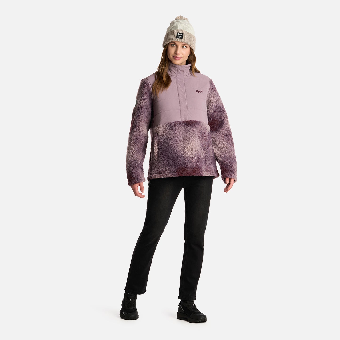 Polar Mujer Glaciar Sherpa-pro 14 Zip Jacket Print Malva Lippi